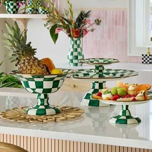 Emerald Check Large Compote