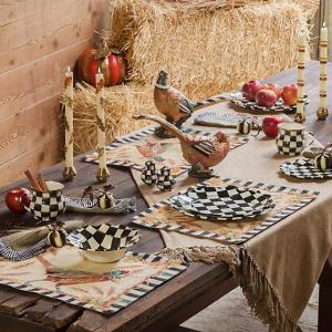 Courtly Stripe Pumpkin Napkin Rings - Set of 4