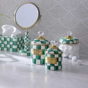 Emerald Check Small Canister