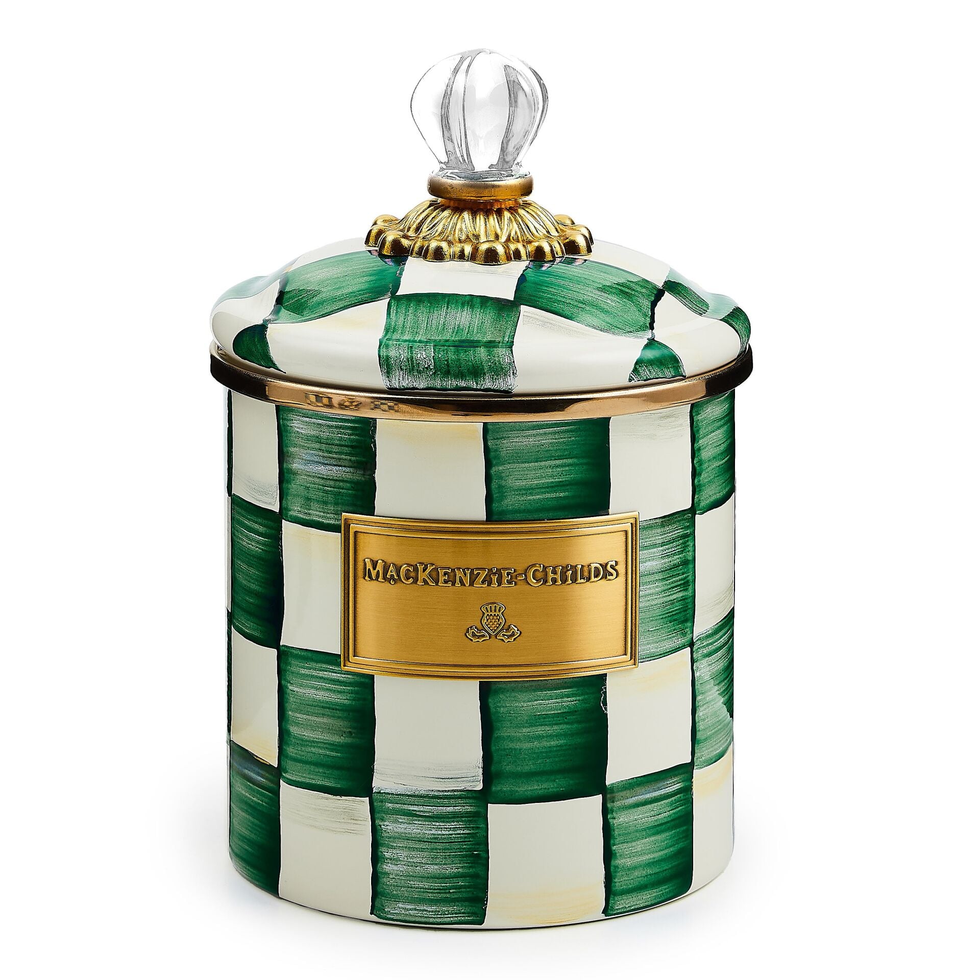 Emerald Check Small Canister
