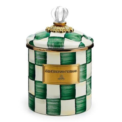 Emerald Check Small Canister