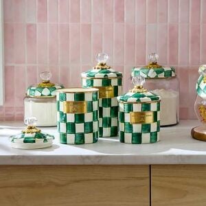 Emerald Check Medium Canister