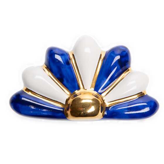 Peacock Knob - Blue & White