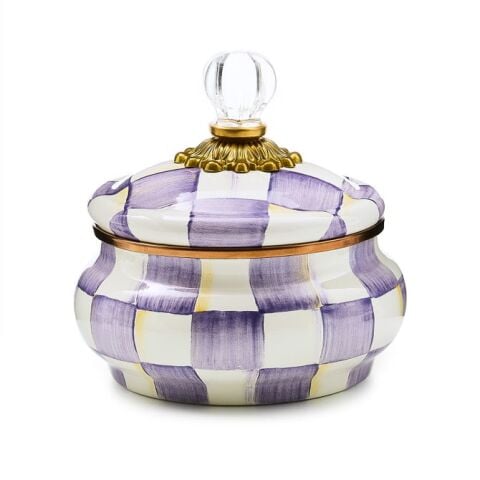 Violet Check Squashed Pot