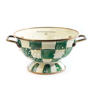 Emerald Check Small Colander