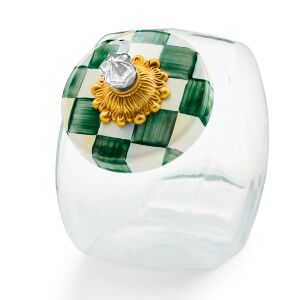 Cookie Jar with Emerald Check Lid
