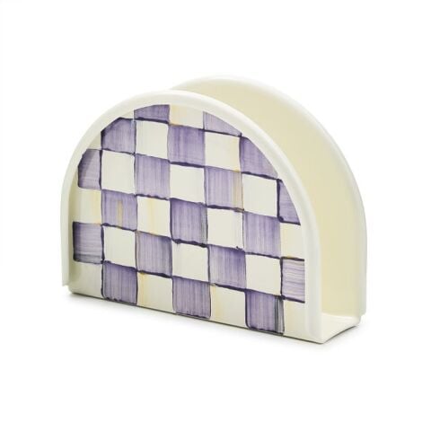 Violet Check Napkin Holder