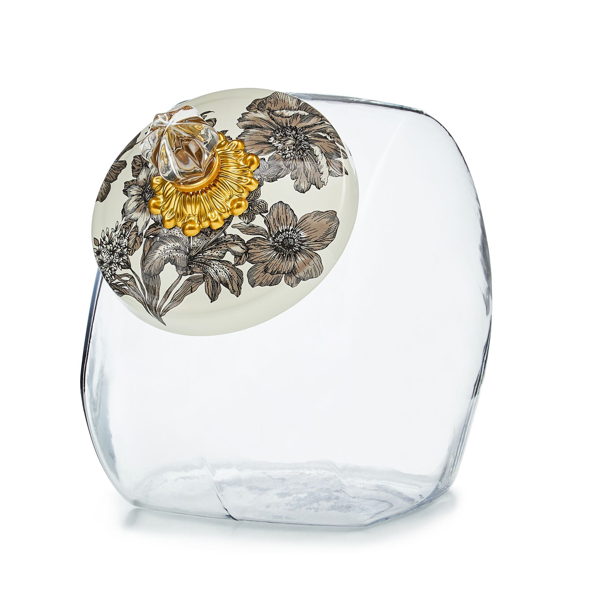 Cookie Jar with Sterling English Garden Lid