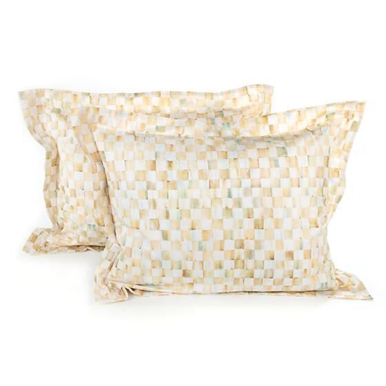 Parchment Check Set Of 2 Standart Shams
