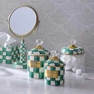 Emerald Check Small Kitchen Canister