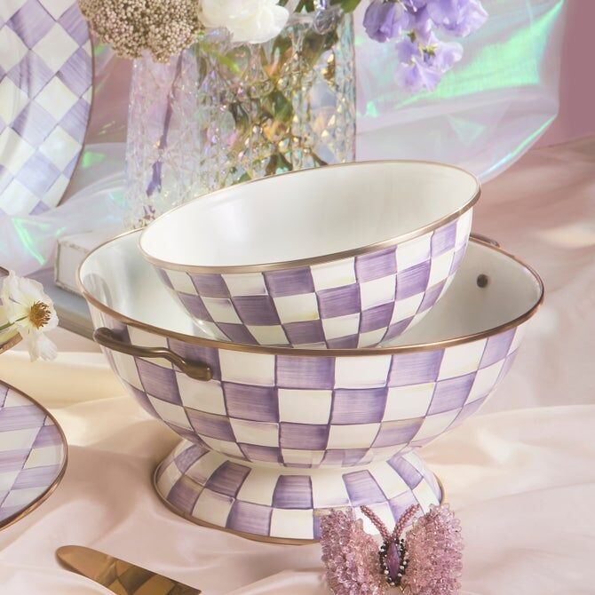 Violet Check Medium Everyday Bowl
