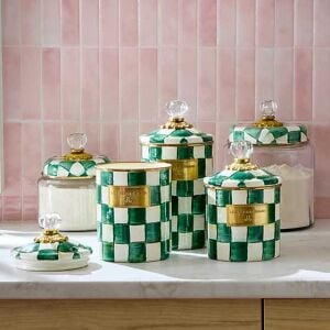 Emerald Check Large Kitchen Canister