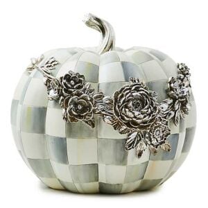 Sterling Check Silver Floral Garland Pumpkin