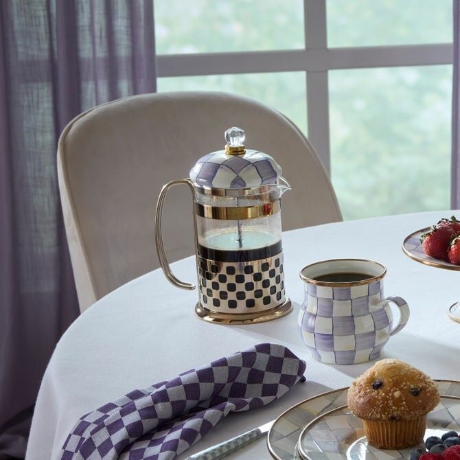 Violet Check French Press
