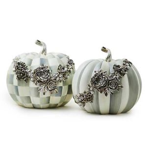 Sterling Stripe Silver Floral Garland Pumpkin