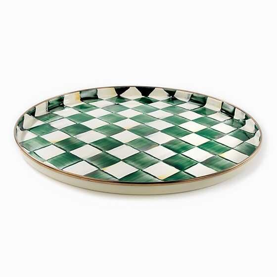 Emerald Check Round Tray
