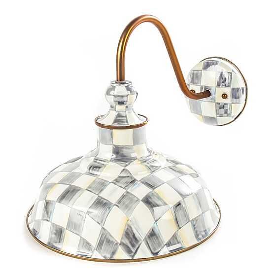 Sterling Check Enamelware Barn Sconce