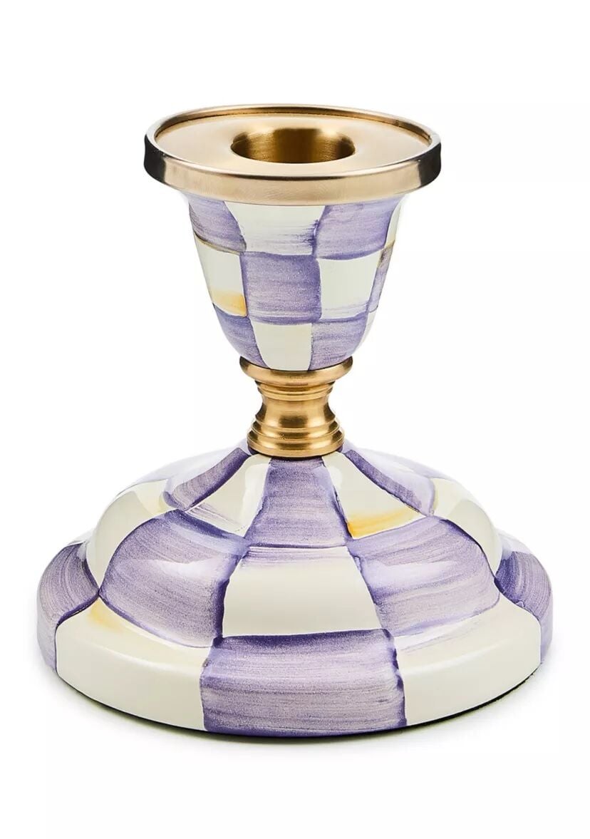 Violet Check Short Candlestick