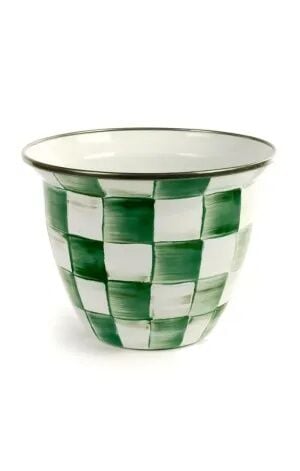 Emerald Check Large Flower Pot