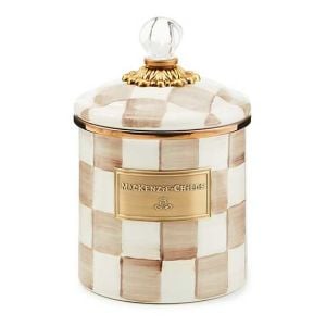 Mocha Check Small Canister