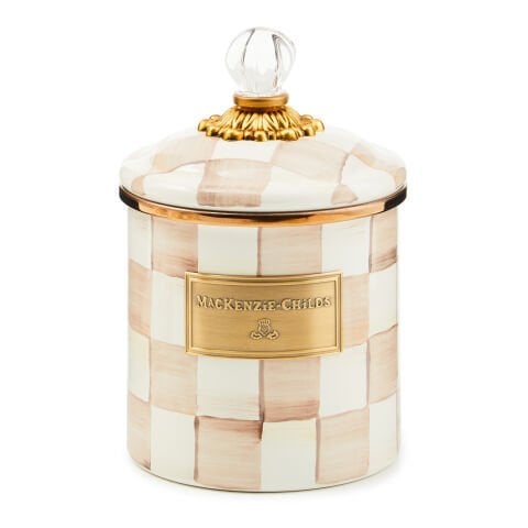 Mocha Check Small Canister