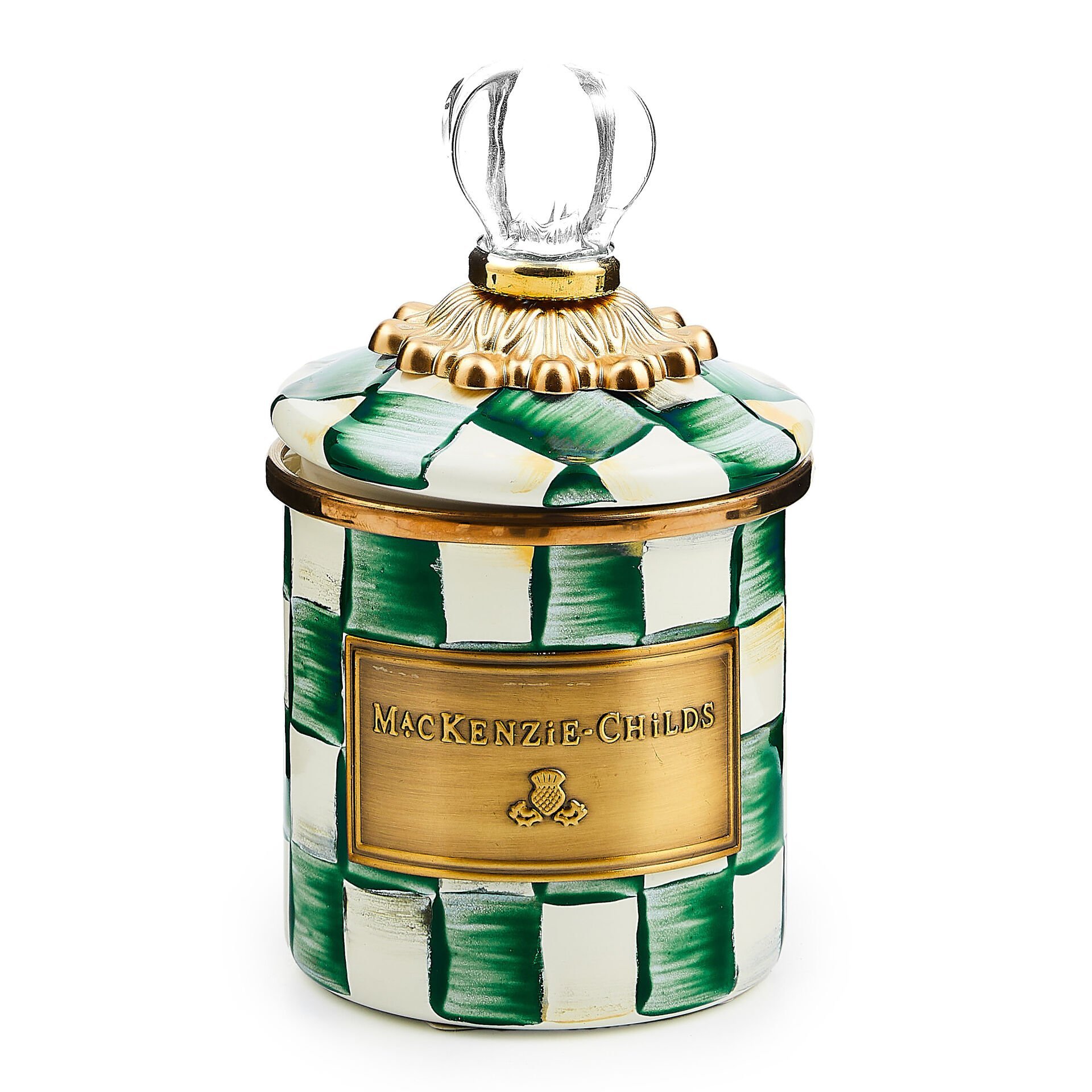 Emerald Check Mini Canister
