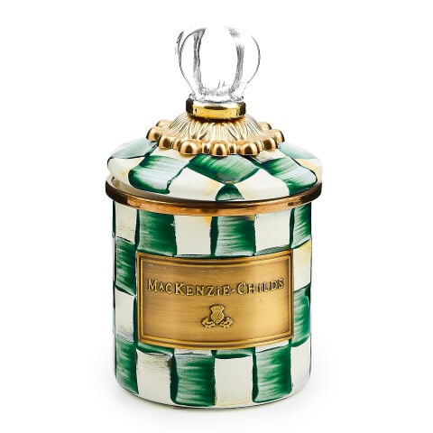 Emerald Check Mini Canister