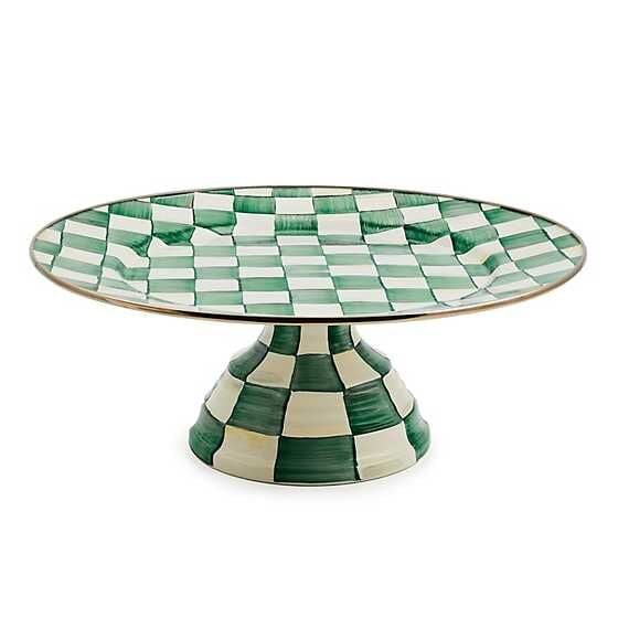Emerald Check Large Pedestal Platter