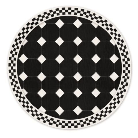 Black Tile Hair on Hide 6' Round Rug