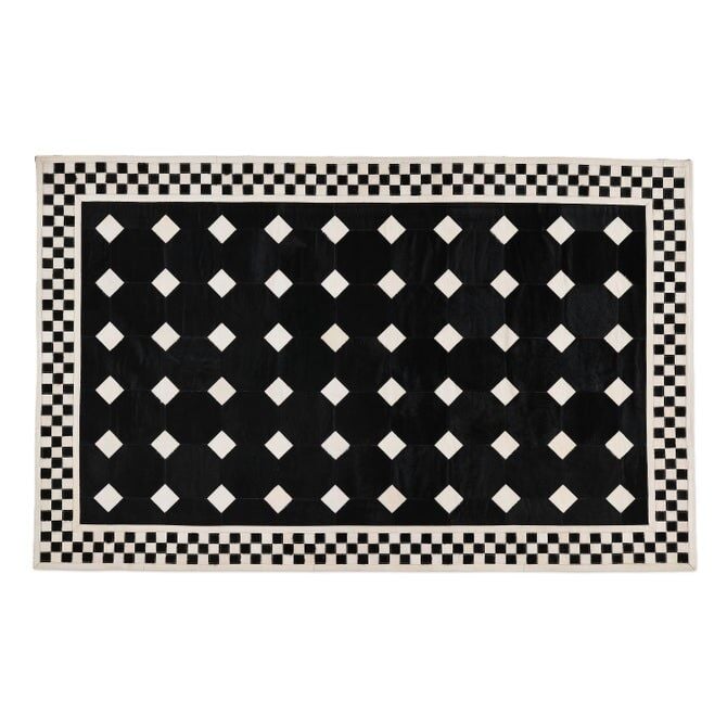 Black Tile Hair on Hide 5' x 8' Rug