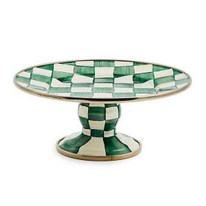 Emerald Check Mini Pedestal Platter