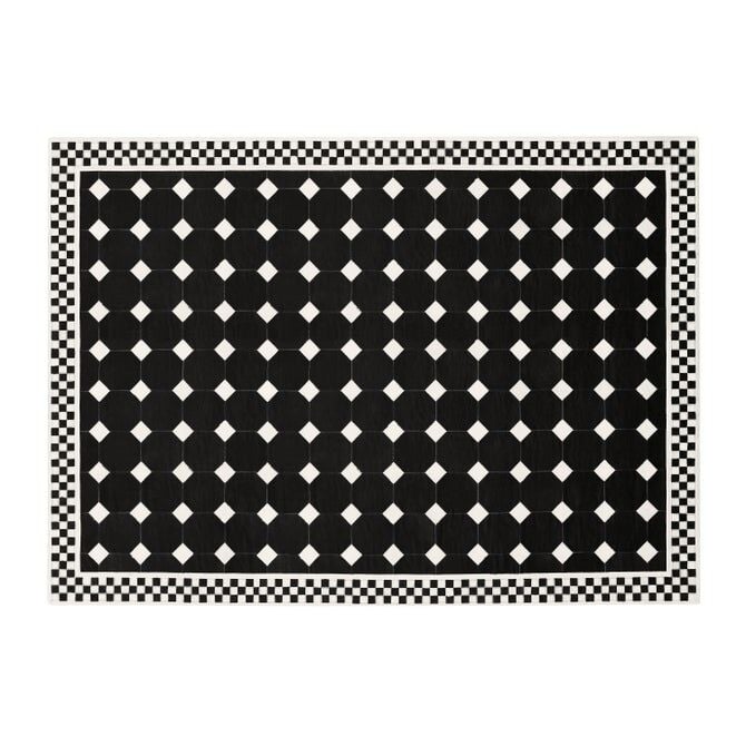 Black Tile Hair on Hide 8' x 10' Rug