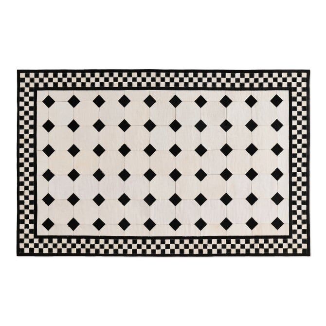 White Tile Hair on Hide 5' x 8' Rug