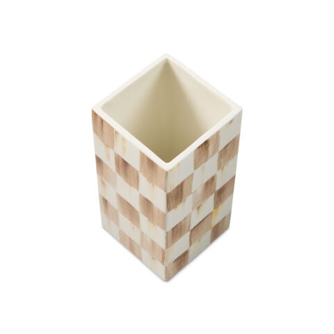 Mocha Check Small Pillar Vase