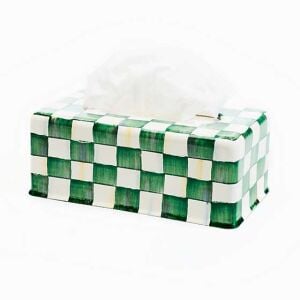 Emerald Check Standard Tissue Box Cover