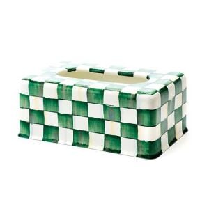 Emerald Check Standard Tissue Box Cover