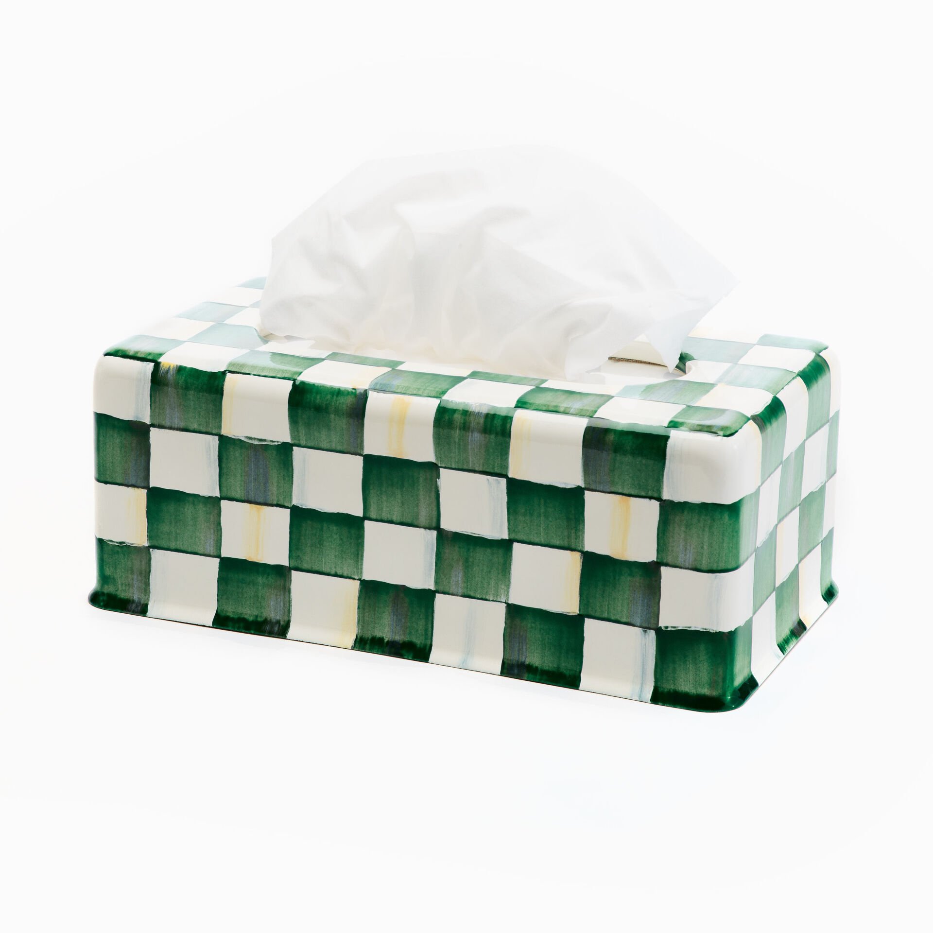 Emerald Check Standard Tissue Box Cover