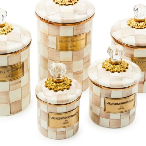 Mocha Check Medium Canister