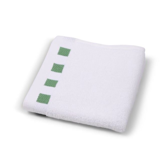 Washcloth with Sage Green Check Border