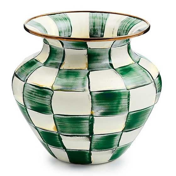 Emerald Check Large Vase