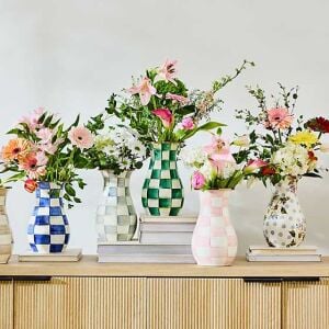 Emerald Check Tall Vase