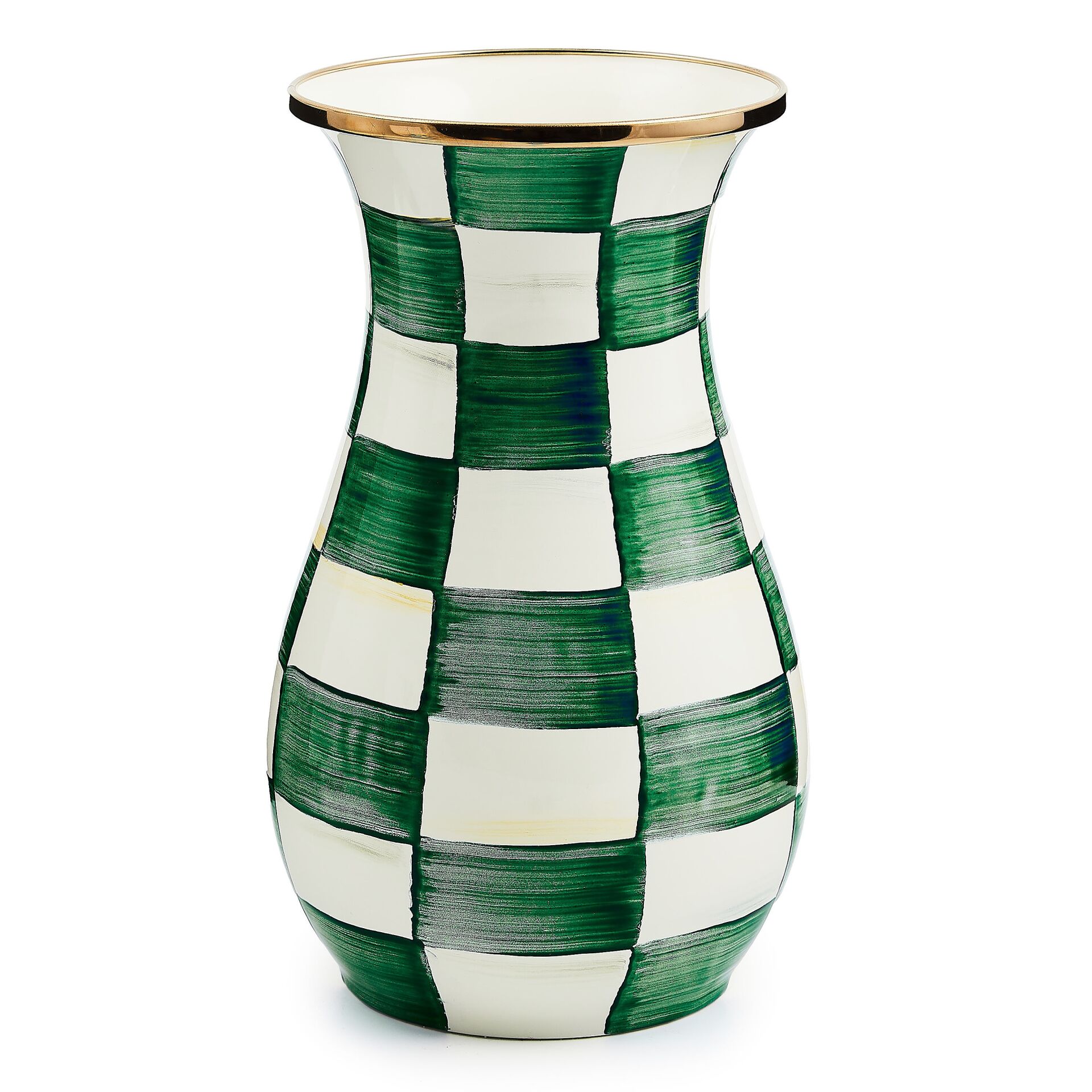 Emerald Check Tall Vase
