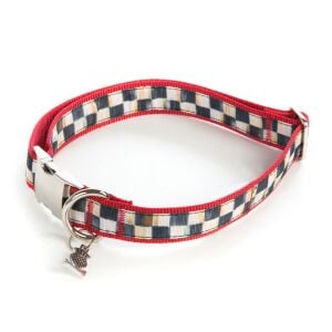 Courtly Check Couture Red Pet Collar - Large