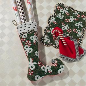Candy Cane Beaded Stocking
