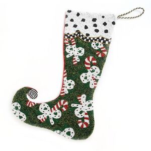Candy Cane Beaded Stocking