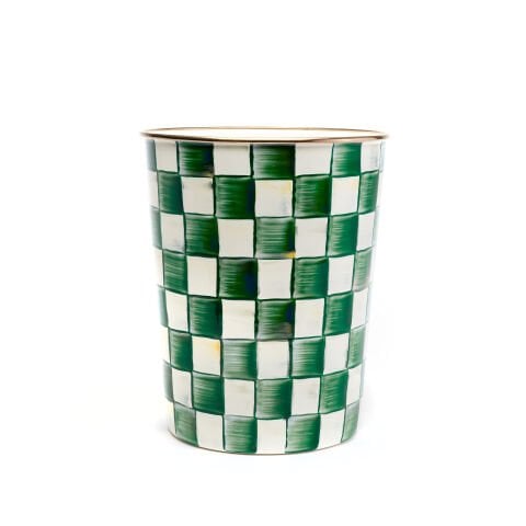 Emerald Check Waste Bin