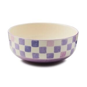 Stoneware Check Serving Bowl