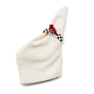 Cardinal Toile Napkin Rings, Set of 4