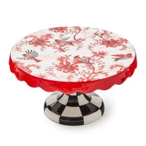 Cardinal Toile Small Pedestal Platter