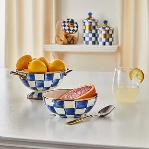 Royal Check Enamel Simply Anything Bowl